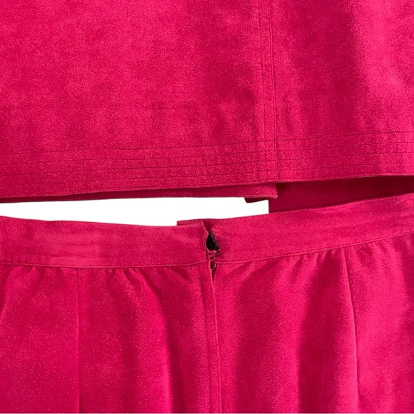 Hot pink suede blazer and skirt combo vintage size 16 (about size 12) - Picture 9 of 13
